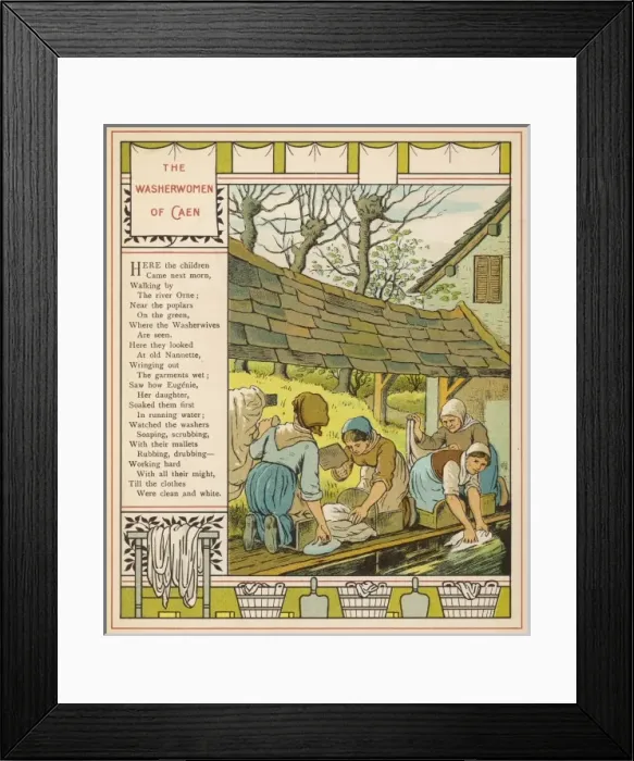 Framed Print : Washerwomen of Caen, Normandy, France Framed Print : Washerwomen of Caen, Normandy, France