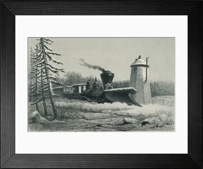 Framed Print : Train with a snow plough in Canada Framed Print : Train with a snow plough in Canada