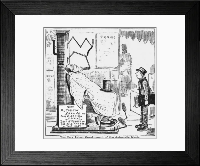 Framed Print : Automatic shaver and boot polisher Framed Print : Automatic shaver and boot polisher