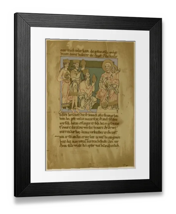 Framed Print : Manuscript depicting the visit of the Three Kings