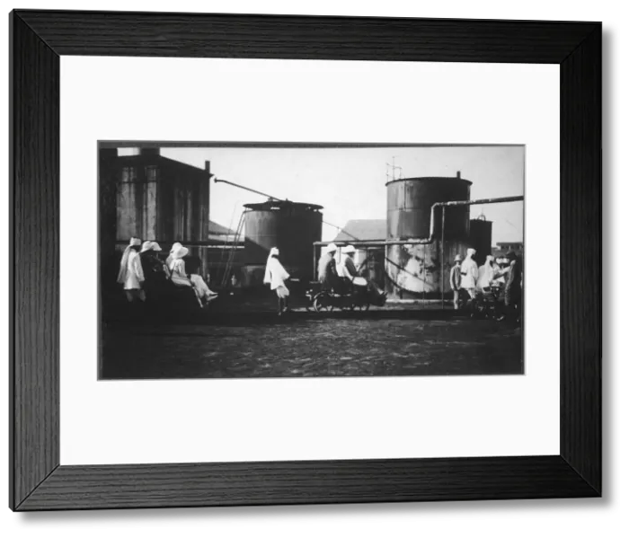 Framed Print : Inspection at the Yenan Young Oil Fields, India