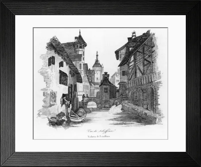 Framed Print : Street in Schaffhausen, Schaffhausen Canton, Switzerland Framed Print : Street in Schaffhausen, Schaffhausen Canton, Switzerland