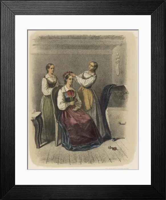 Framed Print : Preparing a Swedish bride for her wedding Framed Print : Preparing a Swedish bride for her wedding