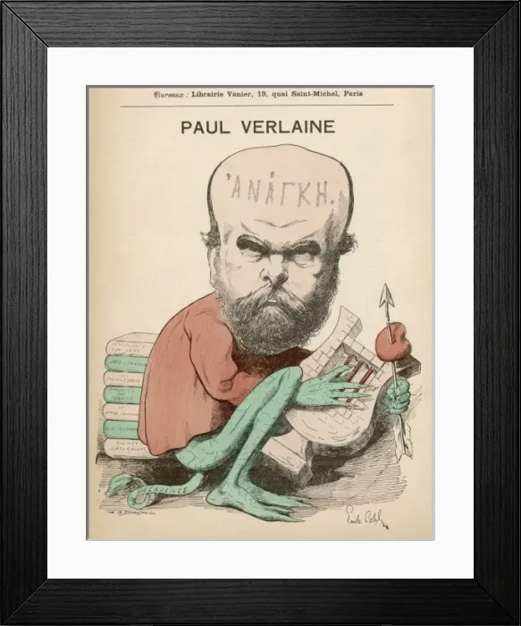 Framed Print : Caricature of Paul Verlaine, French poet Framed Print : Caricature of Paul Verlaine, French poet