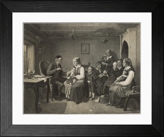 Framed Print : Swedish mothers bring children to be vaccinated Framed Print : Swedish mothers bring children to be vaccinated