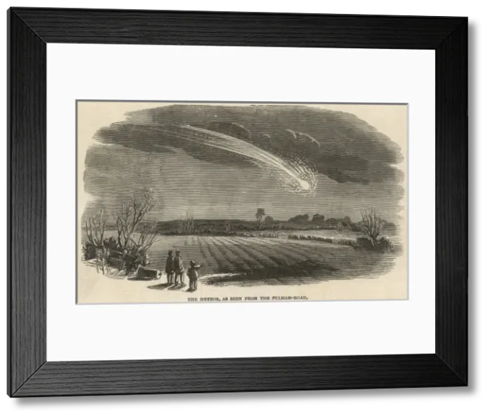 Framed Print : Meteor seen above fields from Fulham Road, London Framed Print : Meteor seen above fields from Fulham Road, London