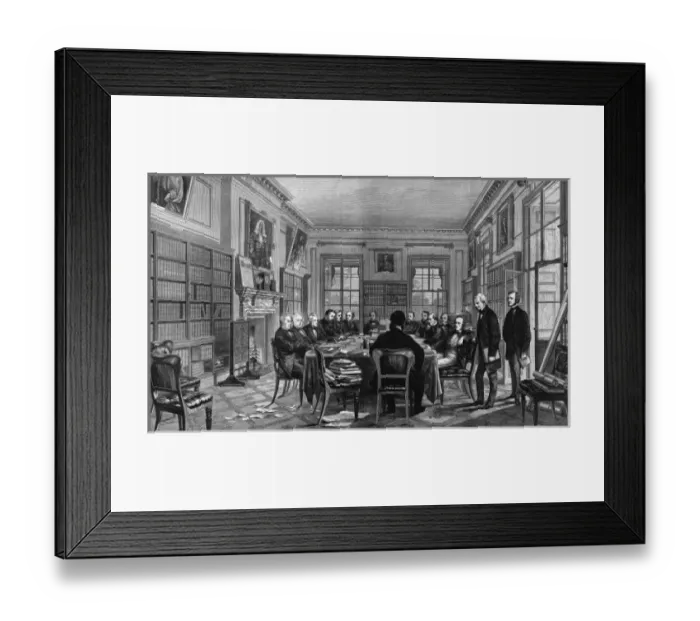 Framed Print : Cabinet meeting in Downing Street, London