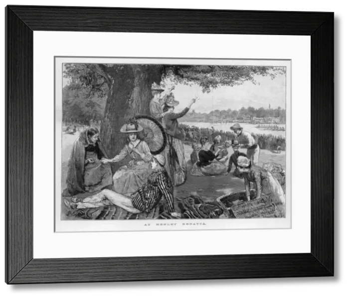 Framed Print : Party of people picnicking at Henley Regatta Framed Print : Party of people picnicking at Henley Regatta