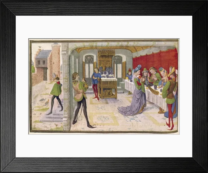 Framed Print : People at a medieval banquet Framed Print : People at a medieval banquet