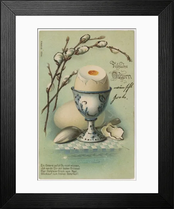 Framed Print : Two eggs on an Easter greetings card Framed Print : Two eggs on an Easter greetings card