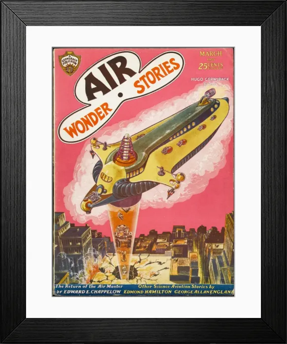 Framed Print : Air Wonder Stories scifi magazine cover, Return of Air Master Framed Print : Air Wonder Stories scifi magazine cover, Return of Air Master