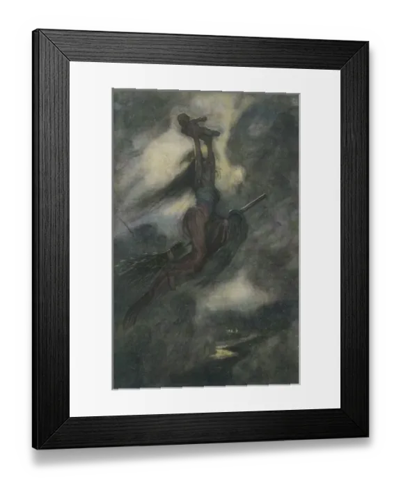 Framed Print : Witch Abducts a Child