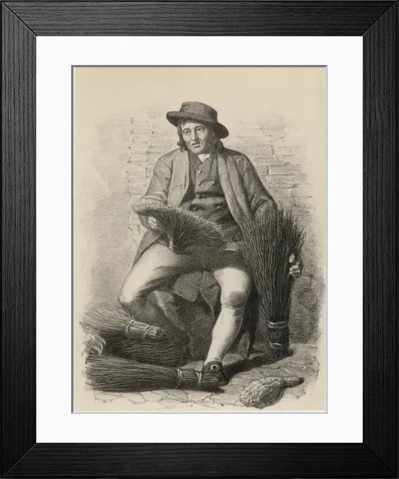 Framed Print : Swedish Broom Seller Framed Print : Swedish Broom Seller
