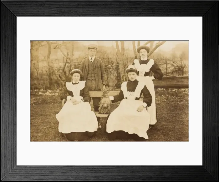 Framed Print : Servants Pose for Photo Framed Print : Servants Pose for Photo