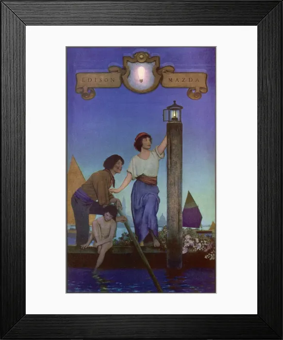 Framed Print : Edison Lightbulb Advert Framed Print : Edison Lightbulb Advert