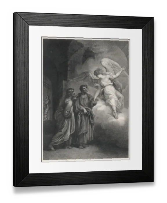 Framed Print : APOSTLES. The Apostles Peter and John are released from prison by the angel of the Lord Framed Print : APOSTLES. The Apostles Peter and John are released from prison by the angel of the Lord