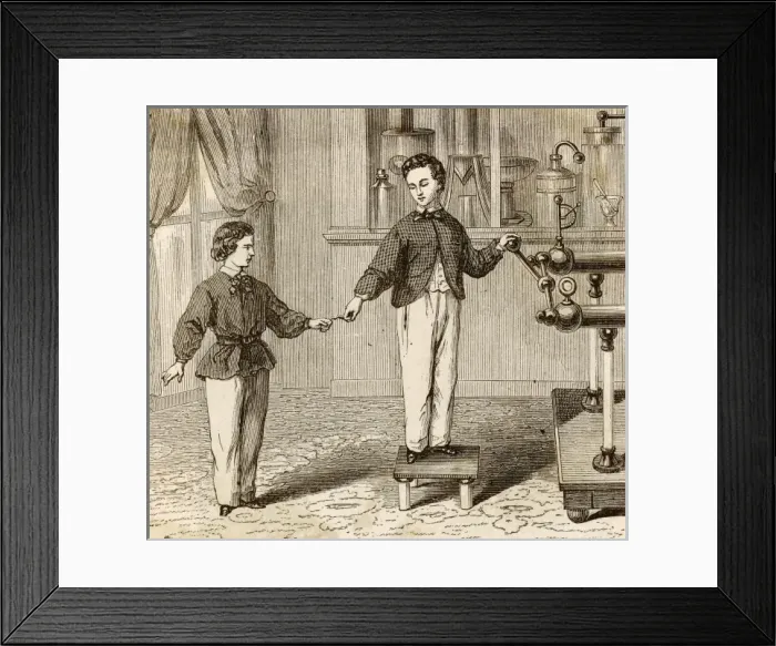 Framed Print : Electricity Experiment Framed Print : Electricity Experiment