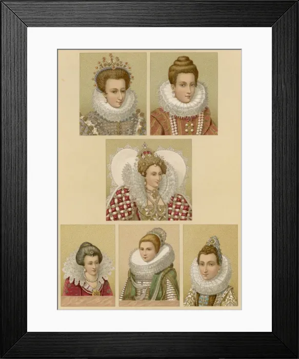 Framed Print : Types of Ruff Late C16Th Framed Print : Types of Ruff Late C16Th