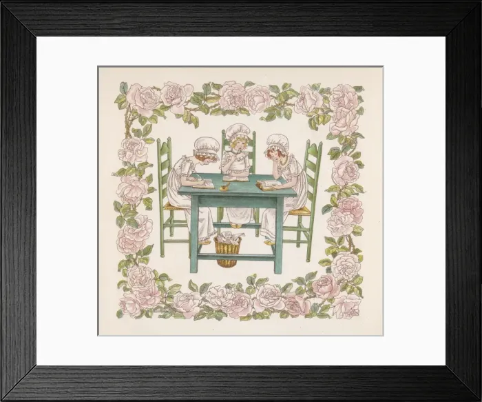 Framed Print : Girls Reading & Writing Framed Print : Girls Reading & Writing