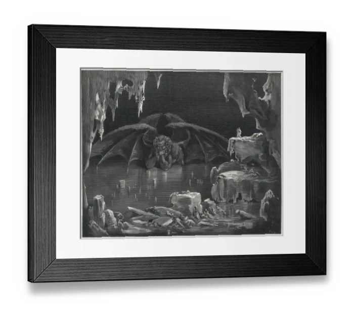 Framed Print : Winged Demon in Lair Framed Print : Winged Demon in Lair