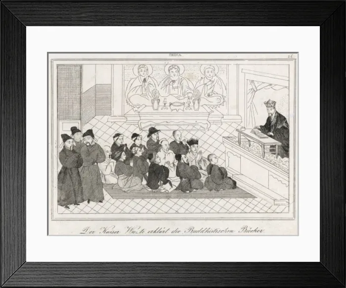 Framed Print : China / 100Bc / Wu-Ti & Book Framed Print : China / 100Bc / Wu-Ti & Book