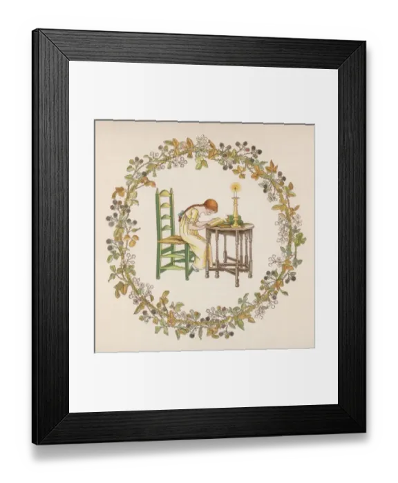 Framed Print : Girl Reading with Mama Framed Print : Girl Reading with Mama