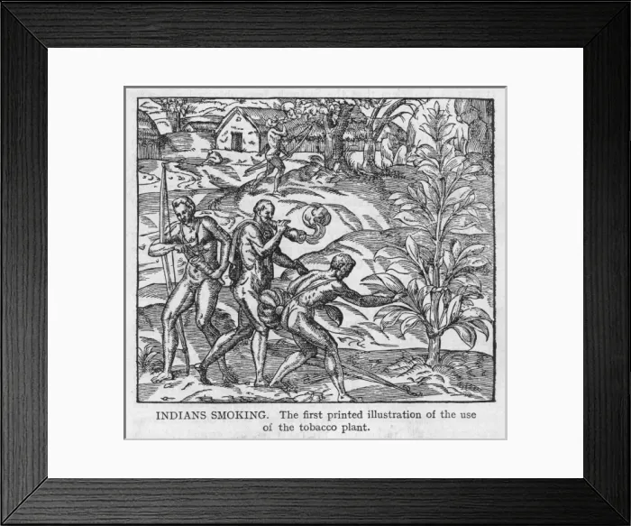 Framed Print : US Indians Smoking Pipes Framed Print : US Indians Smoking Pipes