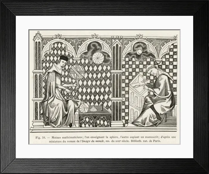 Framed Print : Monk Mathematicians Framed Print : Monk Mathematicians