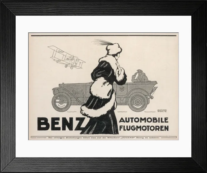Framed Print : Advert / Benz Cars / Planes Framed Print : Advert / Benz Cars / Planes