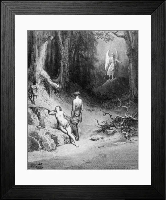 Framed Print : Angel Expels Adam Framed Print : Angel Expels Adam