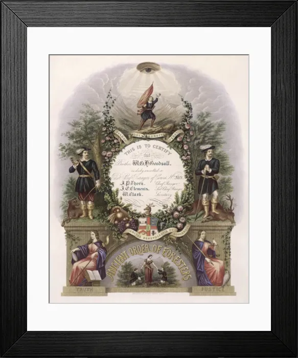 Framed Print : Foresters Certificate Framed Print : Foresters Certificate