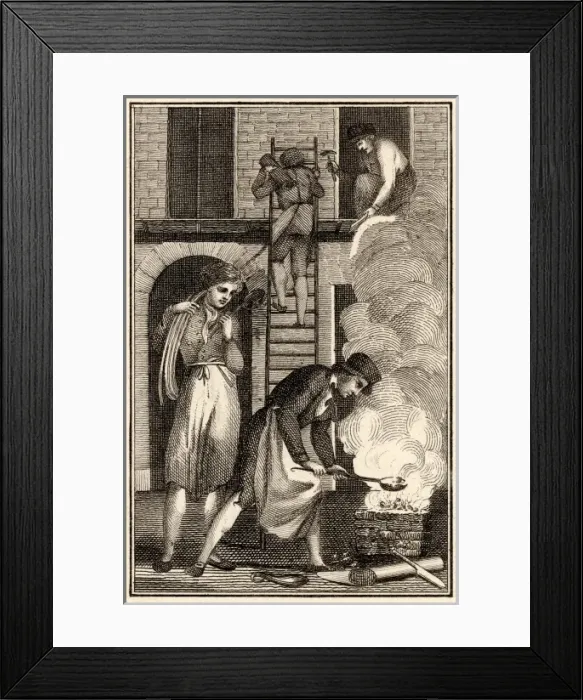 Framed Print : Plumber at Work, 1820S Framed Print : Plumber at Work, 1820S