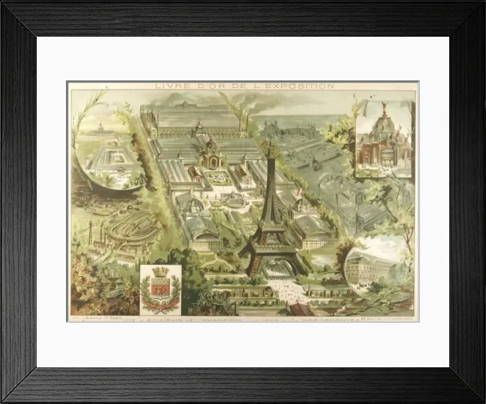 Framed Print : Paris Expo / 1889 / Souvenir Framed Print : Paris Expo / 1889 / Souvenir