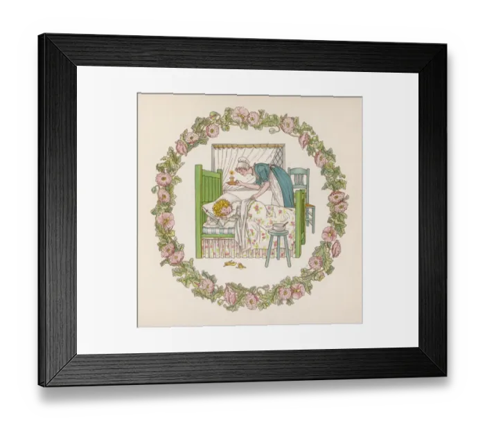 Framed Print : Girl Asleep in Bed 19C