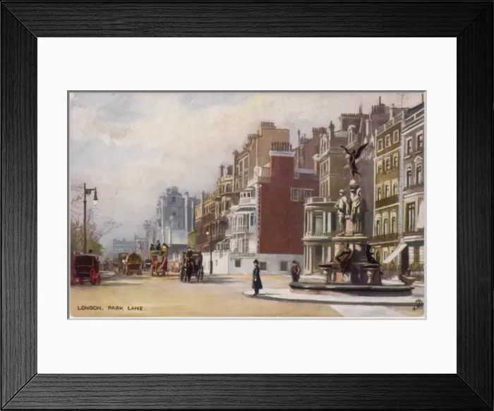 Framed Print : Park Lane / Statue C1905 Framed Print : Park Lane / Statue C1905