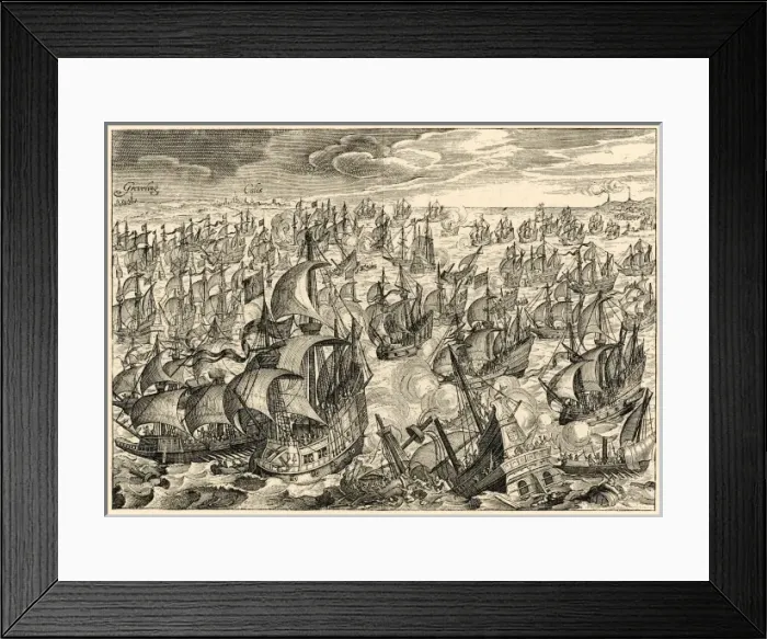 Framed Print : Armada / Spanish Attacked Framed Print : Armada / Spanish Attacked