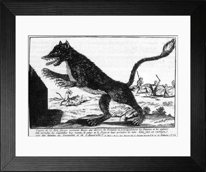Framed Print : Bete Du Gevaudan / Devigne Framed Print : Bete Du Gevaudan / Devigne