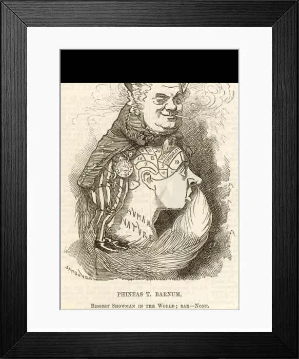 Framed Print : Pt Barnum / Punch 1884 Framed Print : Pt Barnum / Punch 1884