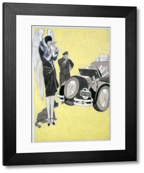 Framed Print : Angel Shops with Car Framed Print : Angel Shops with Car
