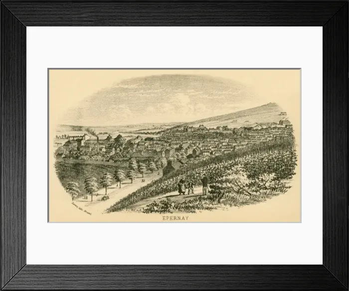 Framed Print : Epernay Vineyards, 1877 Framed Print : Epernay Vineyards, 1877