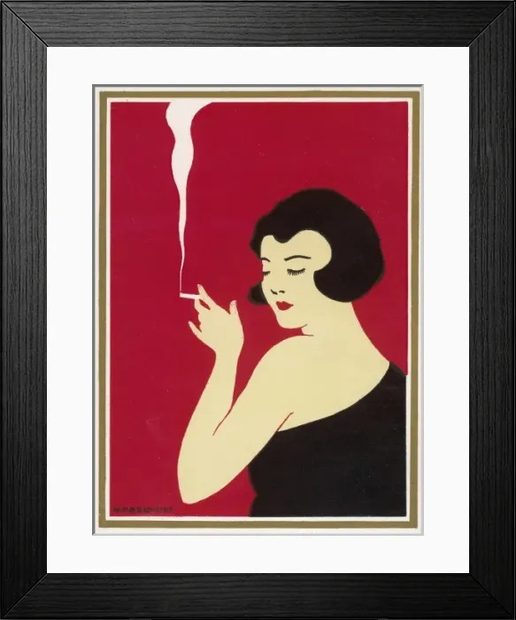 Framed Print : Girl Smokes Cigarette Framed Print : Girl Smokes Cigarette
