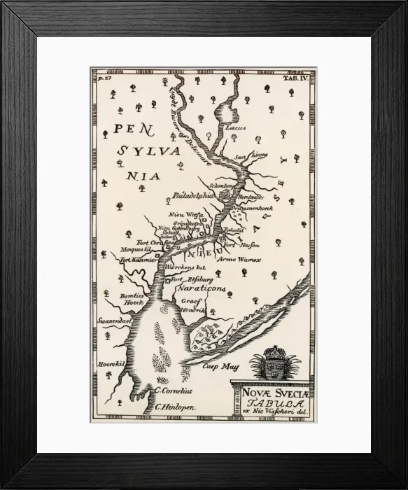 Framed Print : Map / USA / Pennsylvania 17C Framed Print : Map / USA / Pennsylvania 17C