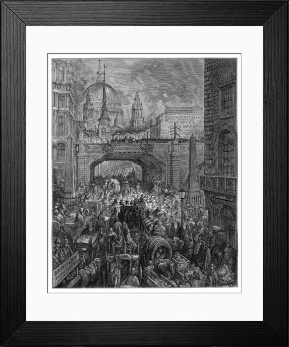 Framed Print : Ludgate Hill / 1870 Framed Print : Ludgate Hill / 1870