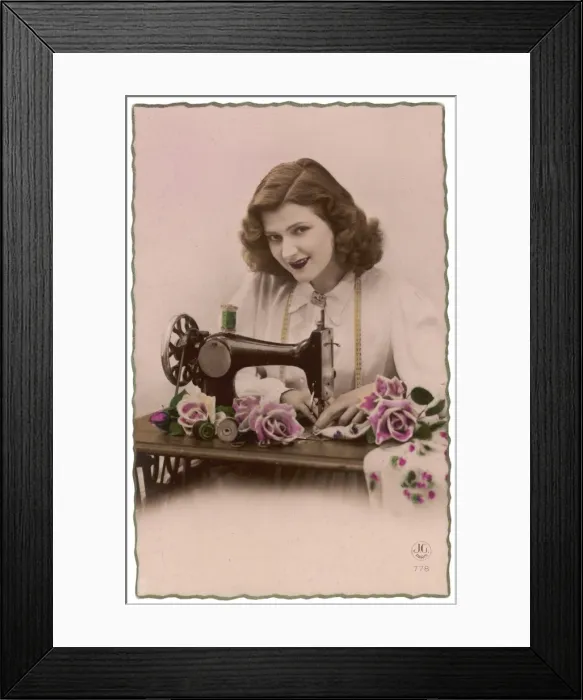 Framed Print : 1940S Women Sewing Framed Print : 1940S Women Sewing