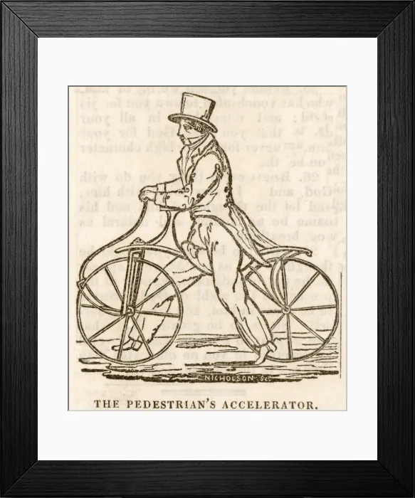 Framed Print : Cycling / Draisienne / 1819 Framed Print : Cycling / Draisienne / 1819