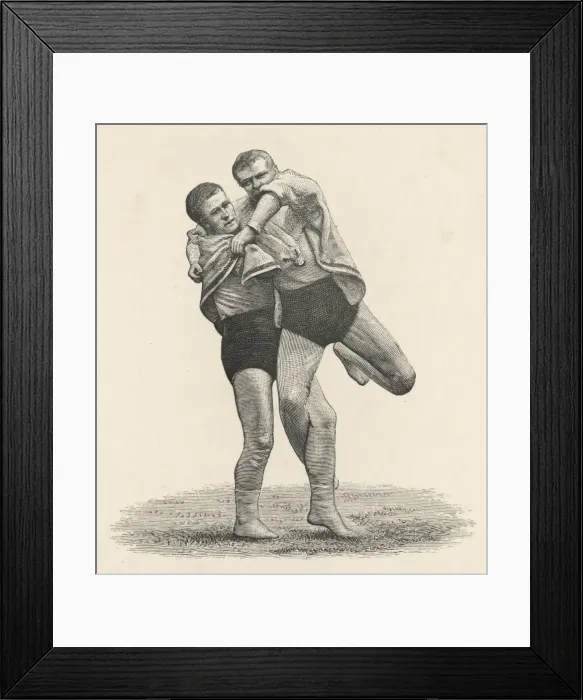 Framed Print : Wrestling / Cornwall Style Framed Print : Wrestling / Cornwall Style