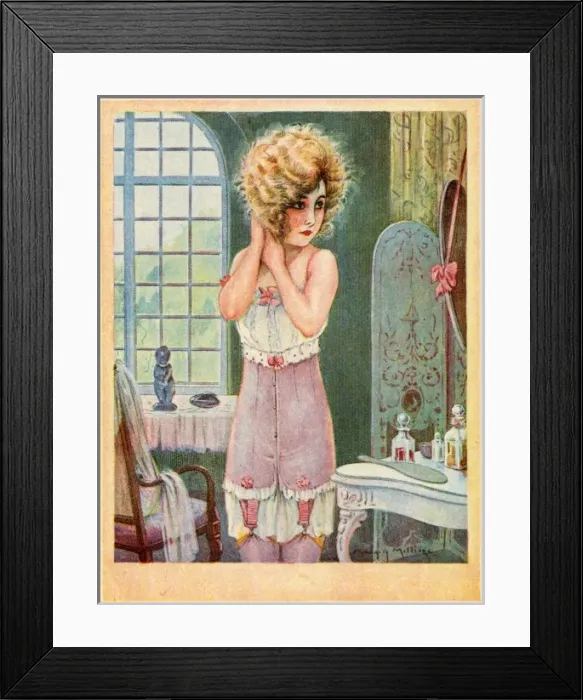 Framed Print : Woman Dressing  /  Milliere