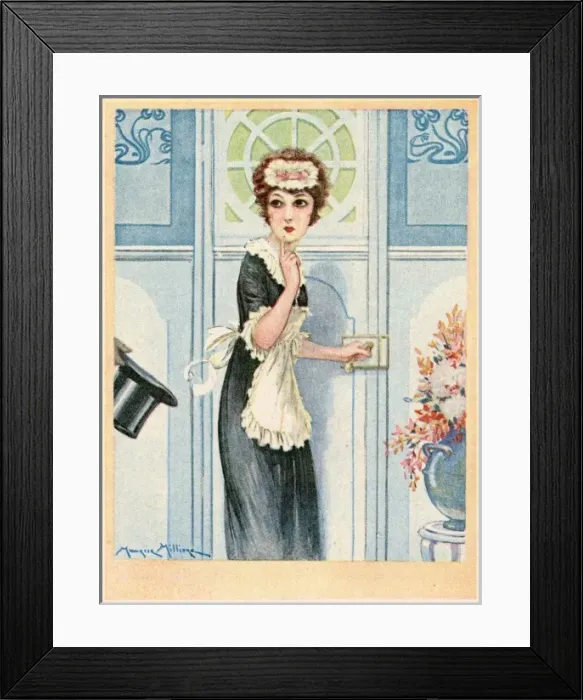 Framed Print : Maid Admitting Visitor Framed Print : Maid Admitting Visitor