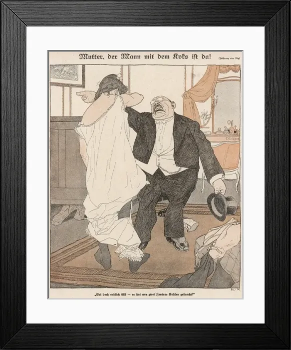 Framed Print : Husband / Wife / Quarrel 20C Framed Print : Husband / Wife / Quarrel 20C