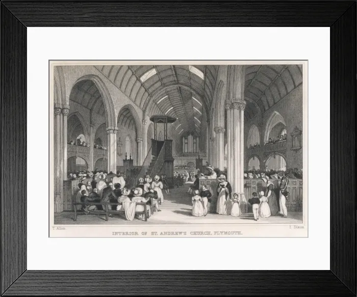 Framed Print : Church Service, Plymouth Framed Print : Church Service, Plymouth